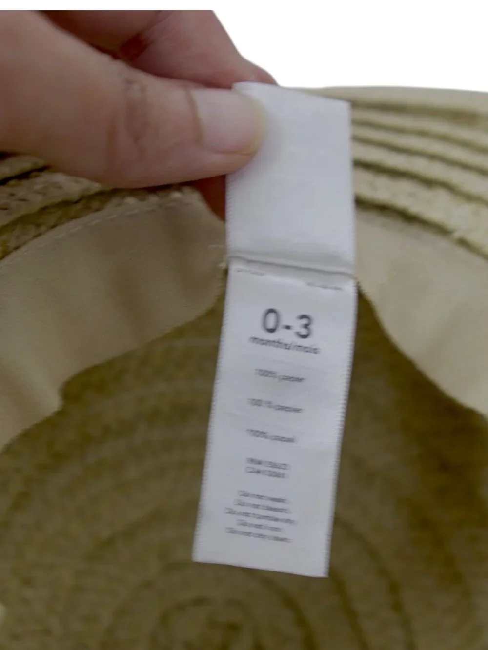 Carter’s Baby Straw Sun Hat 0-3M Natural Wide Brim Summer Cottagecore Chic